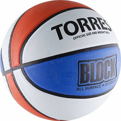 мяч баскетбольный torres block №7 для для баскетбола