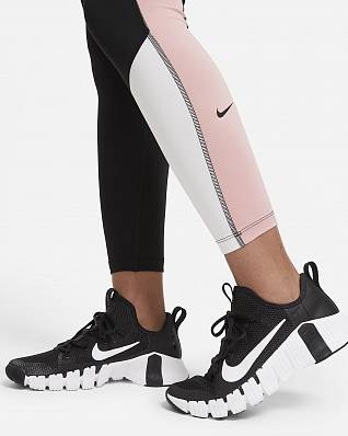 тайтсы nike one color-blocked 7/8 blk/pink/volt ж. Nike