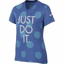 Футболка NIKE ss Dry Polka Dot Jdi Comet Blue д.