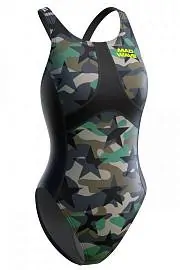 Купальник MAD WAVE Criss Cross E1 Khaki ж.