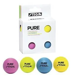 Шарики н/теннис STIGA Pure (разноцветные) 4 шт