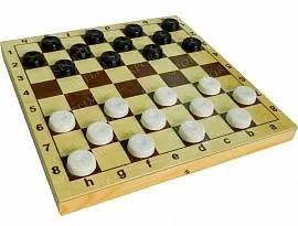 Шашки пластмассовые в деревянной доске Ш-15