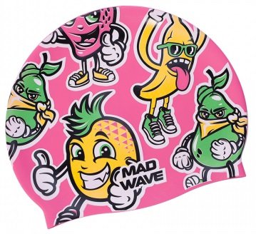 шапочка д/плав. mad wave fun pink д.