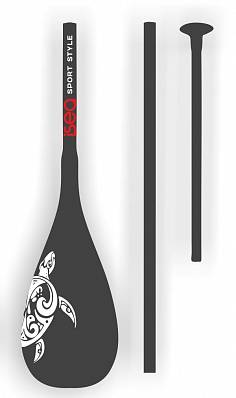 Весло ISEA FULL CARBON 100% 2х секц, глянец, RED.jpg