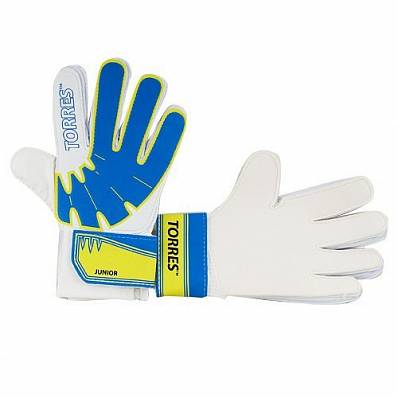 перчатки вратарские torres jr,бело-голуб-желтый для футбола товары