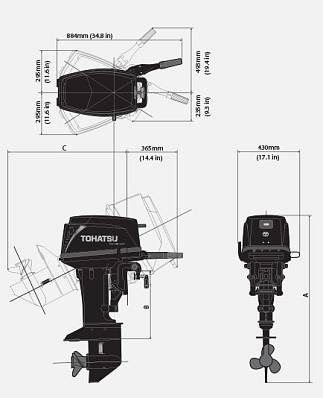 мотор лодочный tohatsu m30a4eps