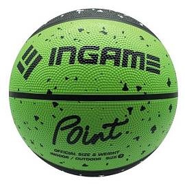 Мяч баскетбольный INGAME POINT №7 черно-зеленый