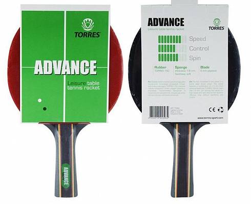 ракетка н/теннис torres advance  1,8 мм для настольного тенниса