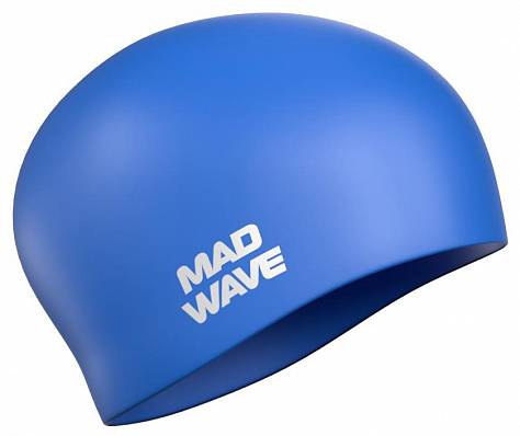 шапочка д/плав. mad wave long hair silicone blue