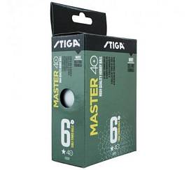 Шарики н/теннис STIGA Master ABS 1-star 6шт (бел)
