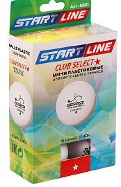 Шарик н/тен START LINE Club Select 1* бел (6шт)NEW