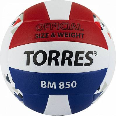 мяч волейбольный torres bm850 №5 бел син красн