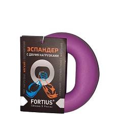Эспандер Fortius 2 нагрузками 5 -15кг фиолетовый
