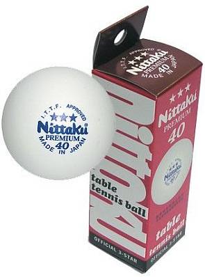 шарик н/теннис nittaku premium ittf 3шт, белый для настольного тенниса