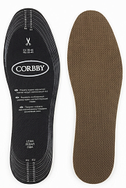 Стельки CORBBY Odor Stop акт.уголь коричневые