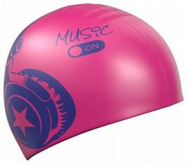 Шапочка д/плав. MAD WAVE Music Pink