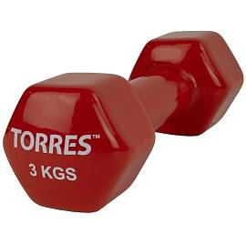 Гантель TORRES метал/винил 3.0 кг - 1шт