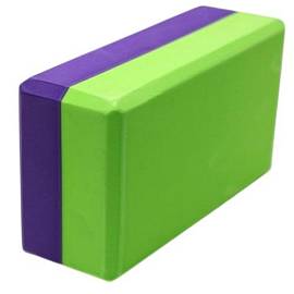 Блок для йоги B26353 22.3x15x7.6 фиолетов/зеленый