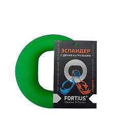 Эспандер Fortius 2 нагрузками 20-30 кг зеленый