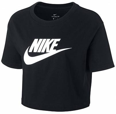 футболка nike nsw essntl crp icn ftr blk/wht ж. Nike