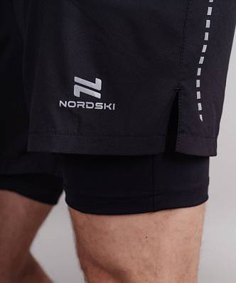 шорты nordski pro 2in1 black м. NORDSKI
