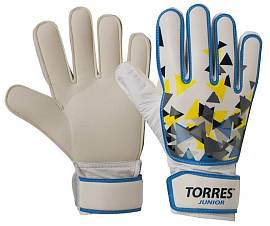 Перчатки вратарские TORRES Jr,бело-голуб-желтый