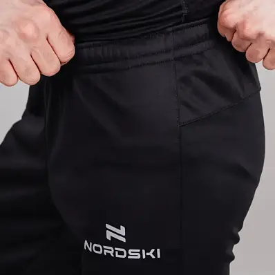 брюки разминочные nordski base black м. NORDSKI