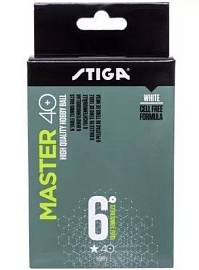 Шарики н/теннис STIGA Master ABS 1-star 6шт (бел)