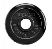 Диск обрезин. черный TITAN BARBELL D-51мм 5 кг