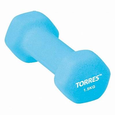 Torres гантель torres метал/неопрен 1.5 кг